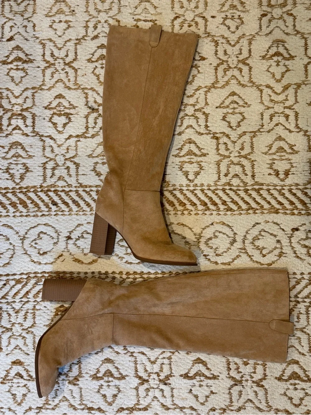 ARULA Over-the-Knee Suede Boots in Camel